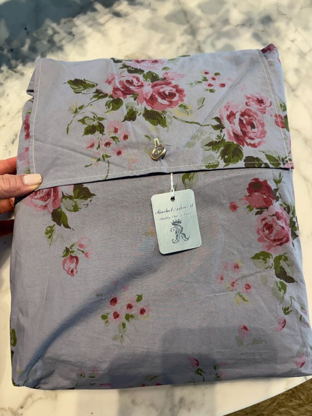 NWT Rachel Ashwell Shabby Chic COUTURE King Duvet Sham Set Somerset Purple Linen